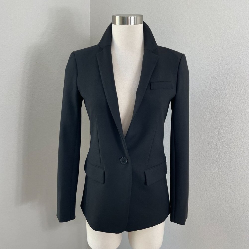 J Crew Womens 0 Regent Blazer‎ Black One Button Jacket Career Office Work